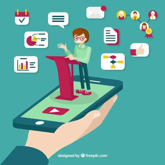 medical webinar on a mobile device